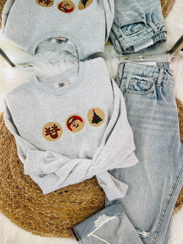 Christmas Cookie Trio Embroidered Sweatshirt
