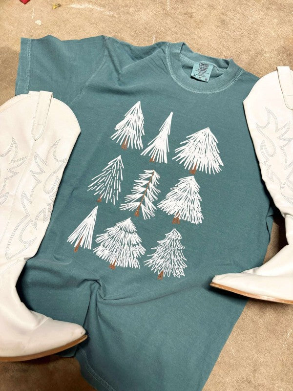 Winter Trees Trio Stacked DTF Tee