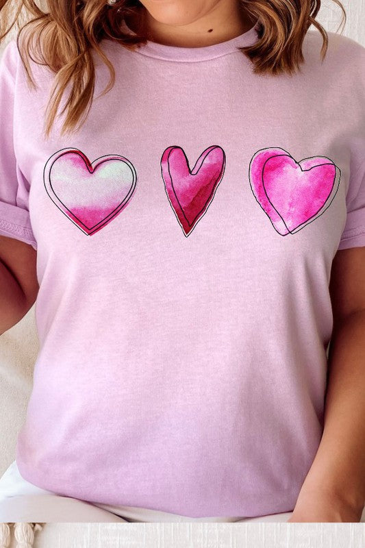 Watercolor Heart Trio Tee