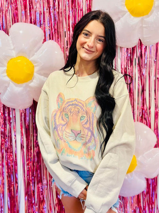 Watercolor Tiger Sublimation Sweatshirt