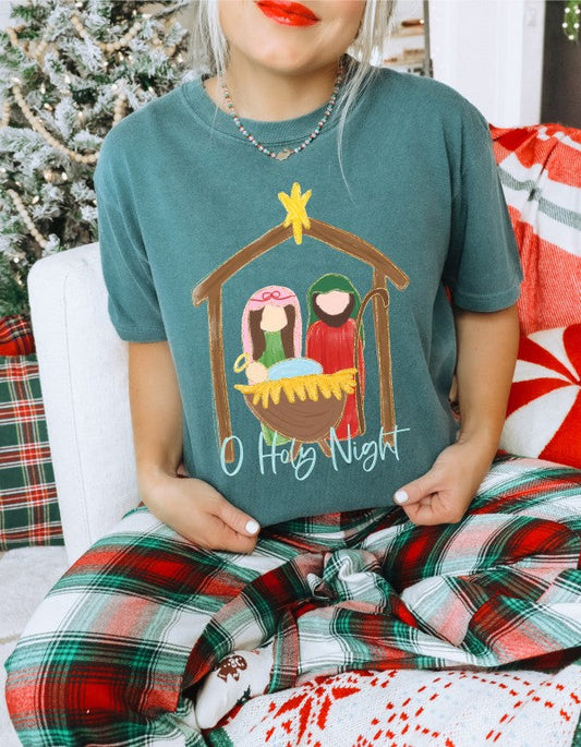 Nativity Holy Night Christmas Graphic Tee