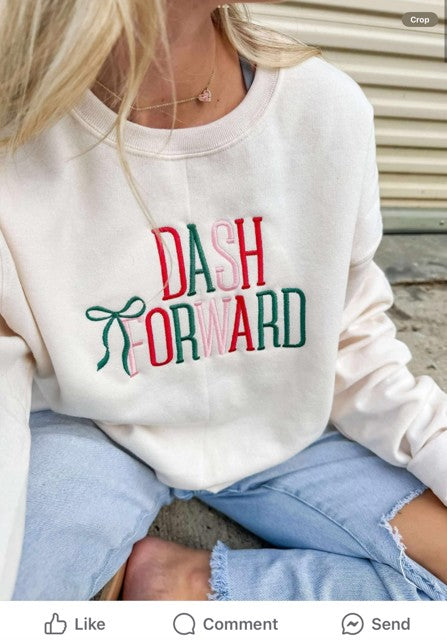 Holiday Season Bow Embroidery Sweatshirt