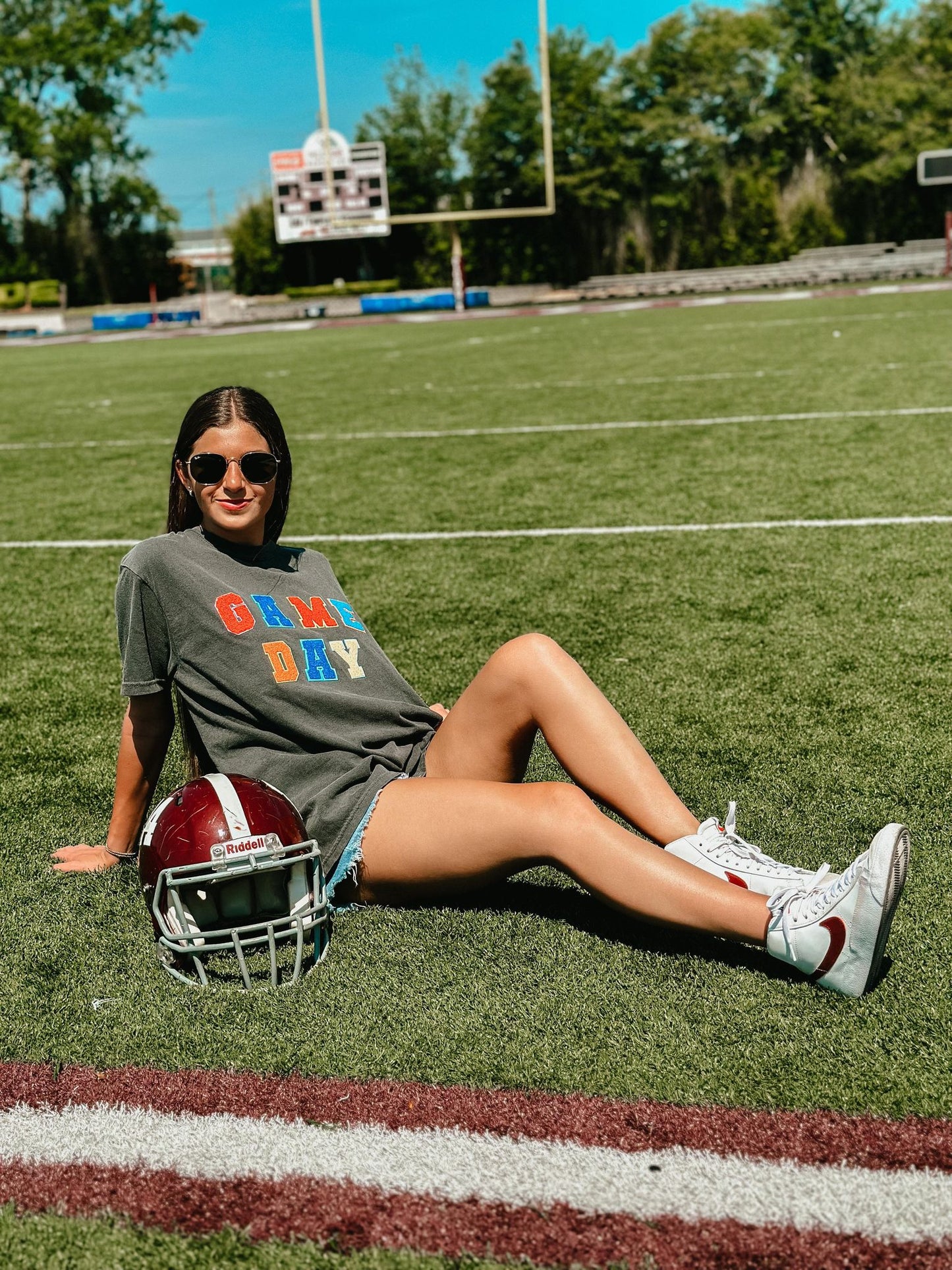 Game Day Multi Colored Varsity Patch Tee