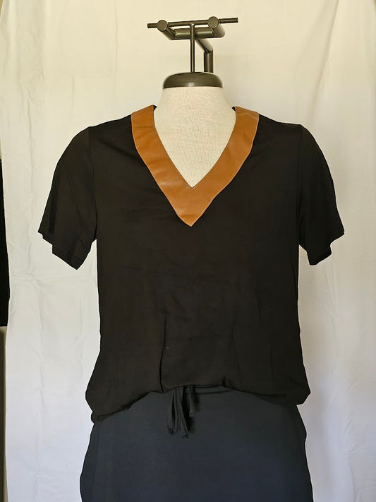 Black Tee w/ Saddle Collar (small)