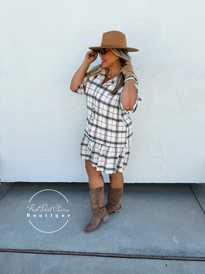 MAXWELL PLAID DRESS - L/XL (8-14)