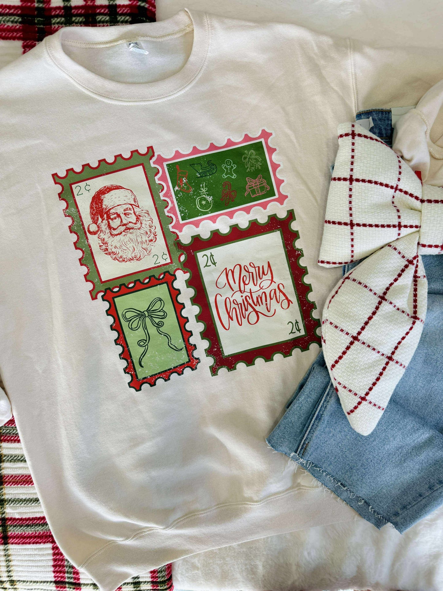 Holiday Things Stamps Christmas Graphic Sweatshirt