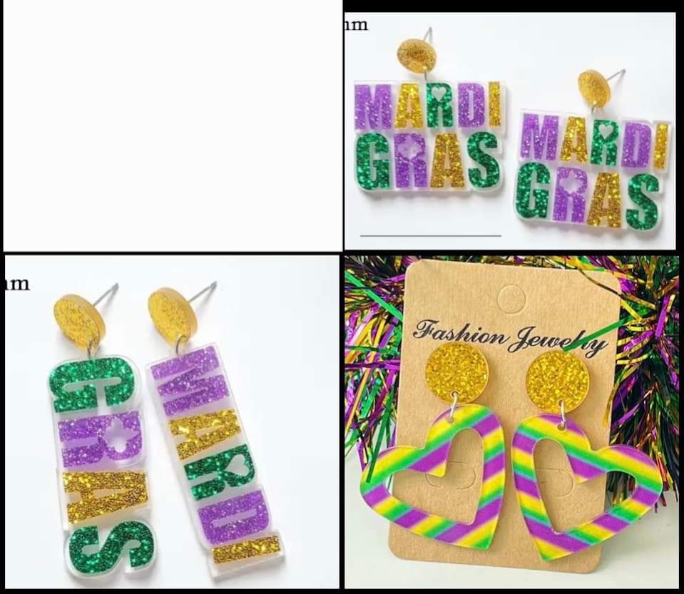 Mardi Gras Earrings