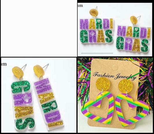 Mardi Gras Earrings