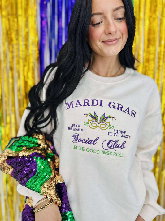 Mardi Gras Social Club Mask Embroidered SWSH