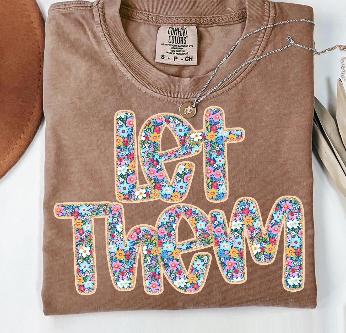 Let Them Glitter Floral DTF Graphic Tee
