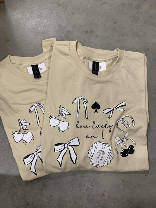 HOW LUCKY AM I TRINKETS TEE- RTS- FINAL SALE