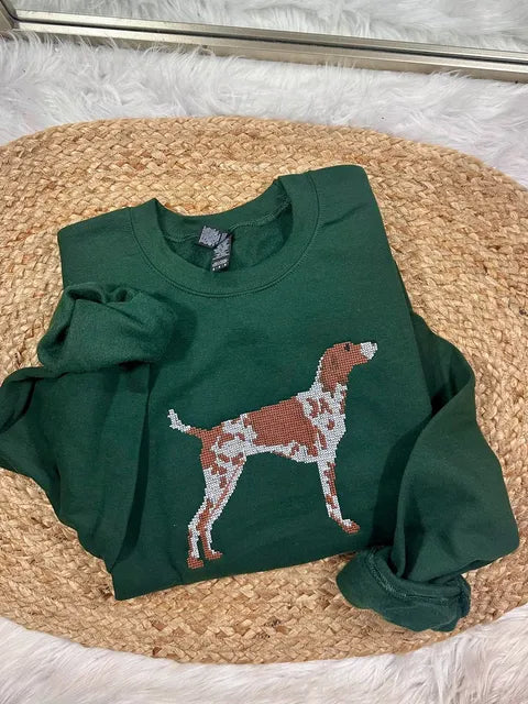 Cross Stitch HUNT31 Outdoors Hound Dog Top