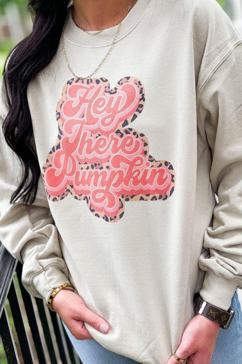 Hey There Pumpkin Leopard Retro Sweatshirt